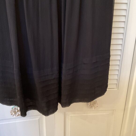 J Crew Black Silk Chiffon Juliet Dress Strapless Pintuck Pleats, Size 10 - Picture 3 of 9